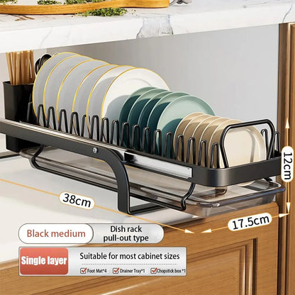 Pull-out bowl and dish rack