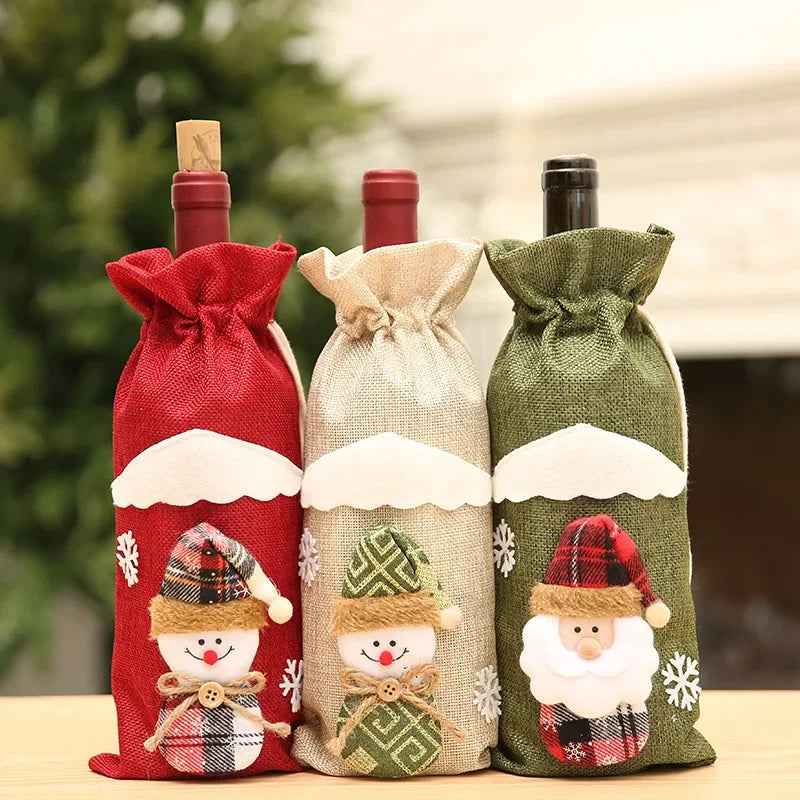 Merry Christmas Knitted Wine Bottle Cover