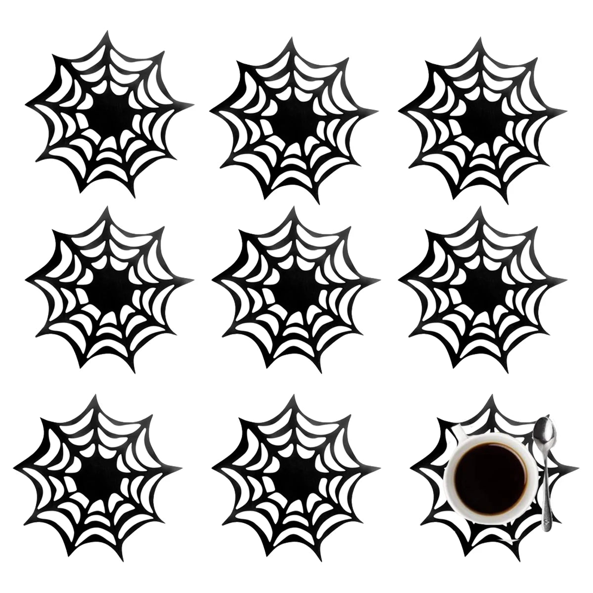 5pcs Spider Web Coasters Placemat