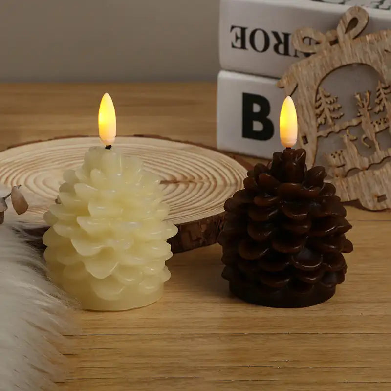 Flameless LED Pine Cone Candles