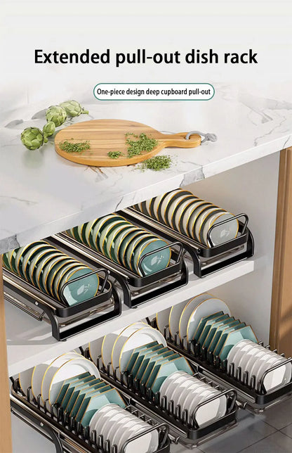 Pull-out bowl and dish rack