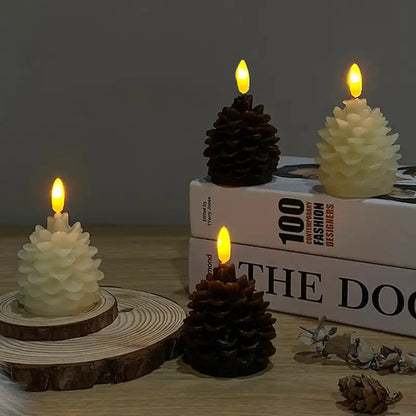 Flameless LED Pine Cone Candles