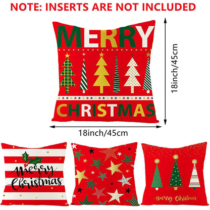 Linen Christmas Pillow Cases (Set of 4)