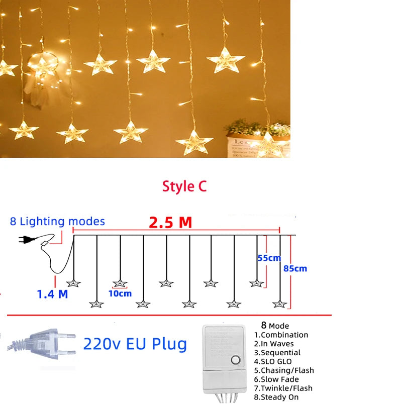 LED Star Curtain