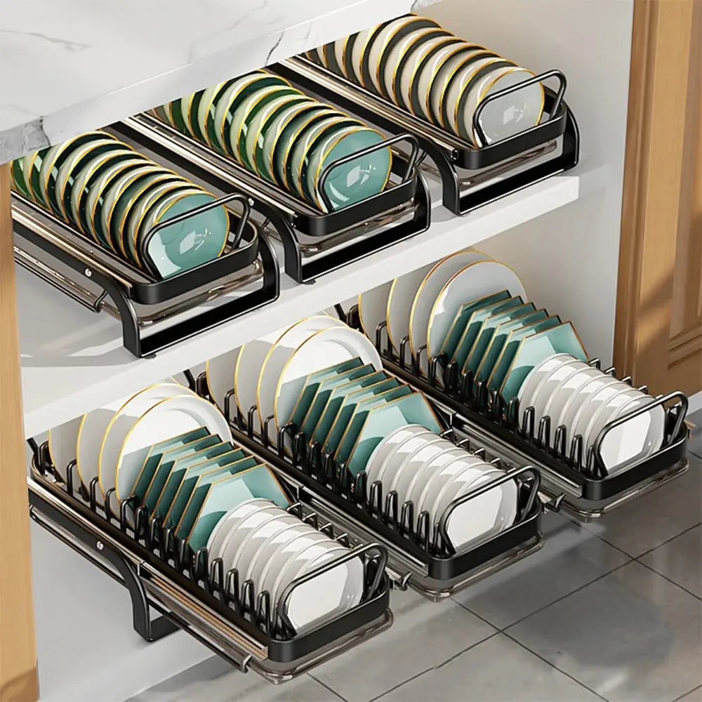 Pull-out bowl and dish rack