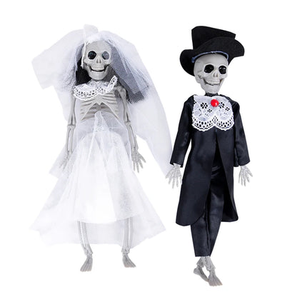 Hanging Ornaments Bride And Groom Skull Bone