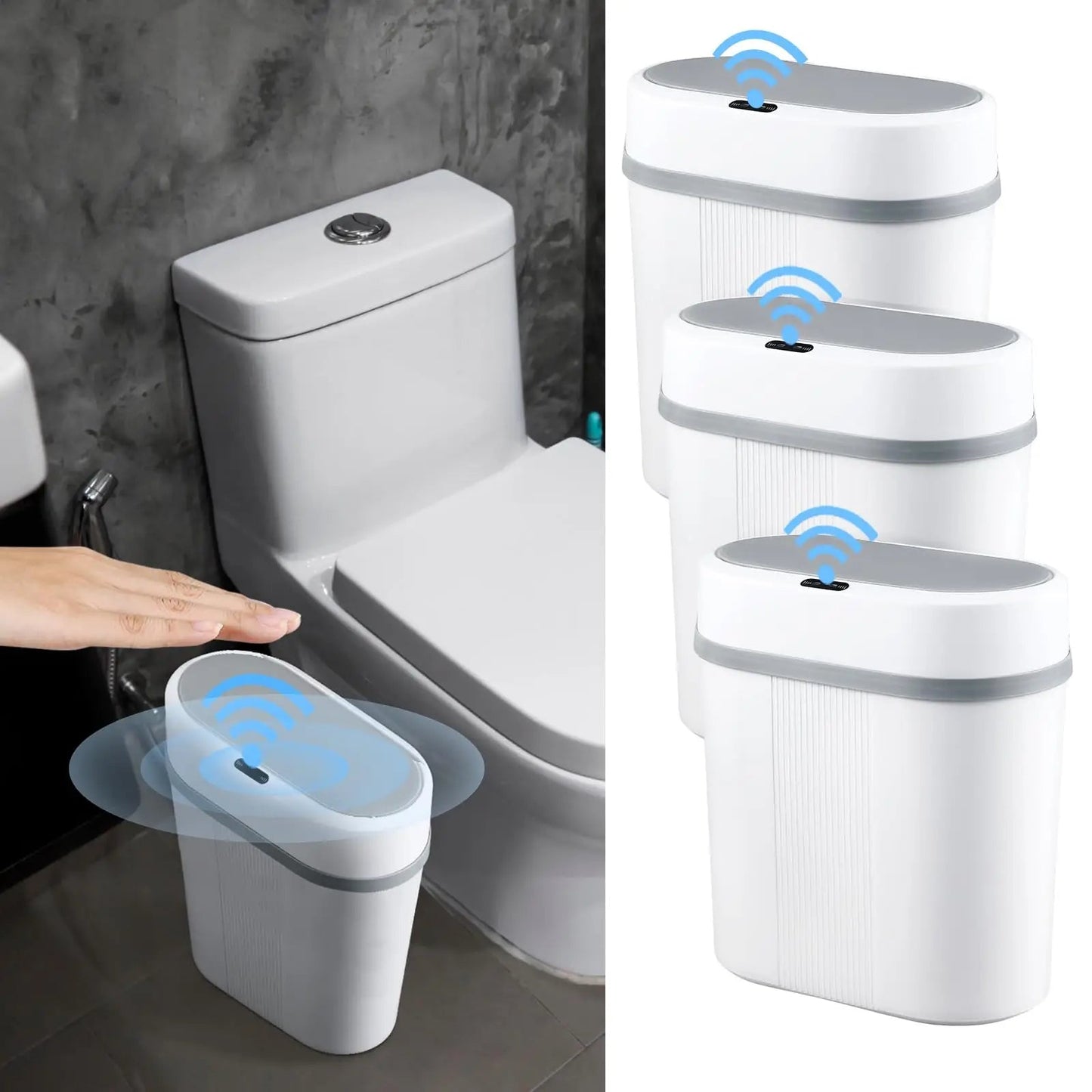 Bathroom trash can with motion sensor - Ziarra home