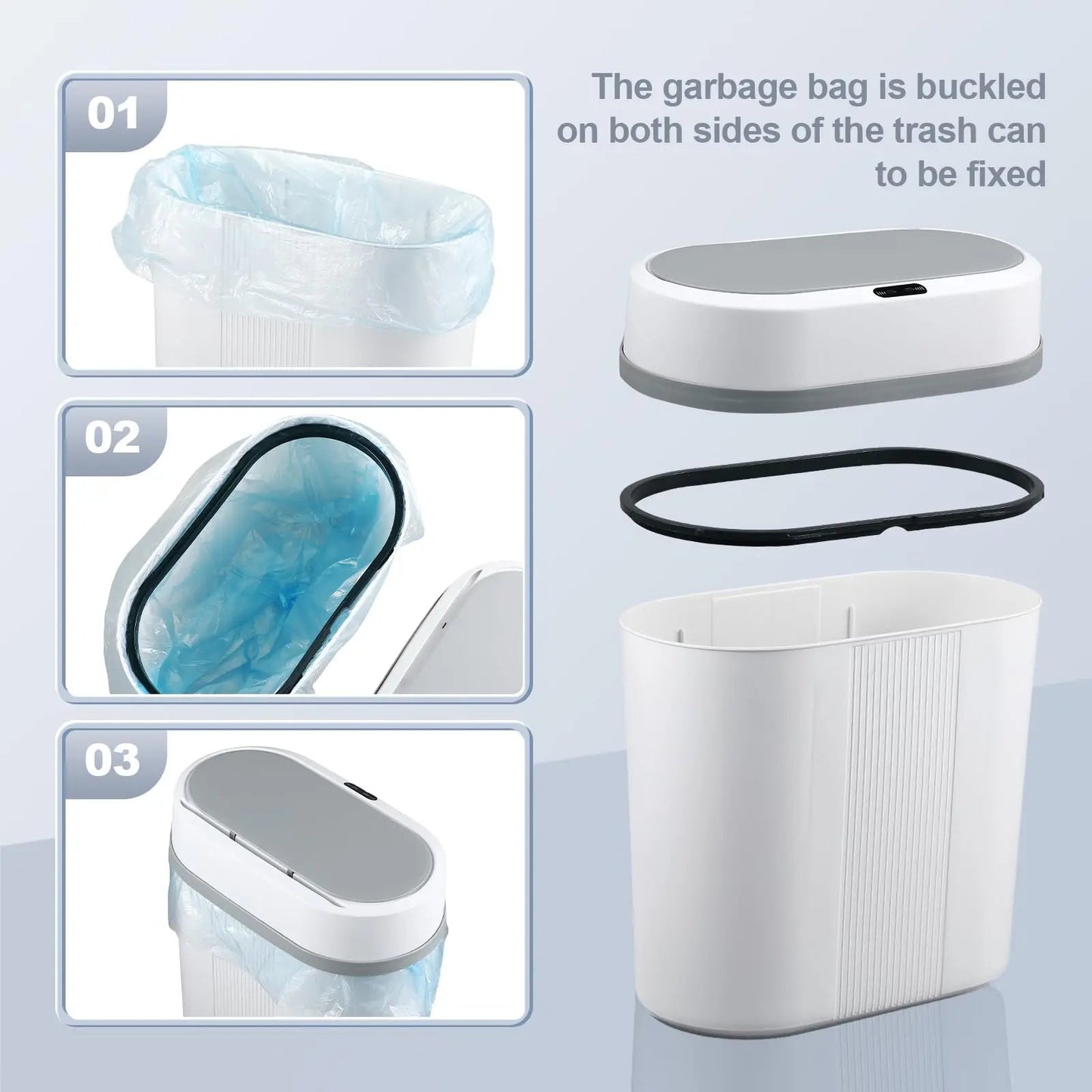 Bathroom trash can with motion sensor - Ziarra home