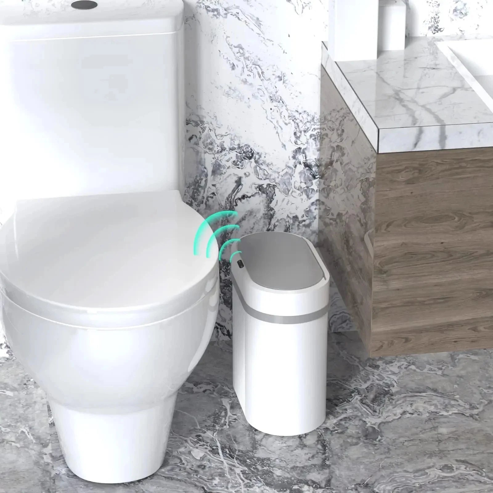 Bathroom trash can with motion sensor - Ziarra home