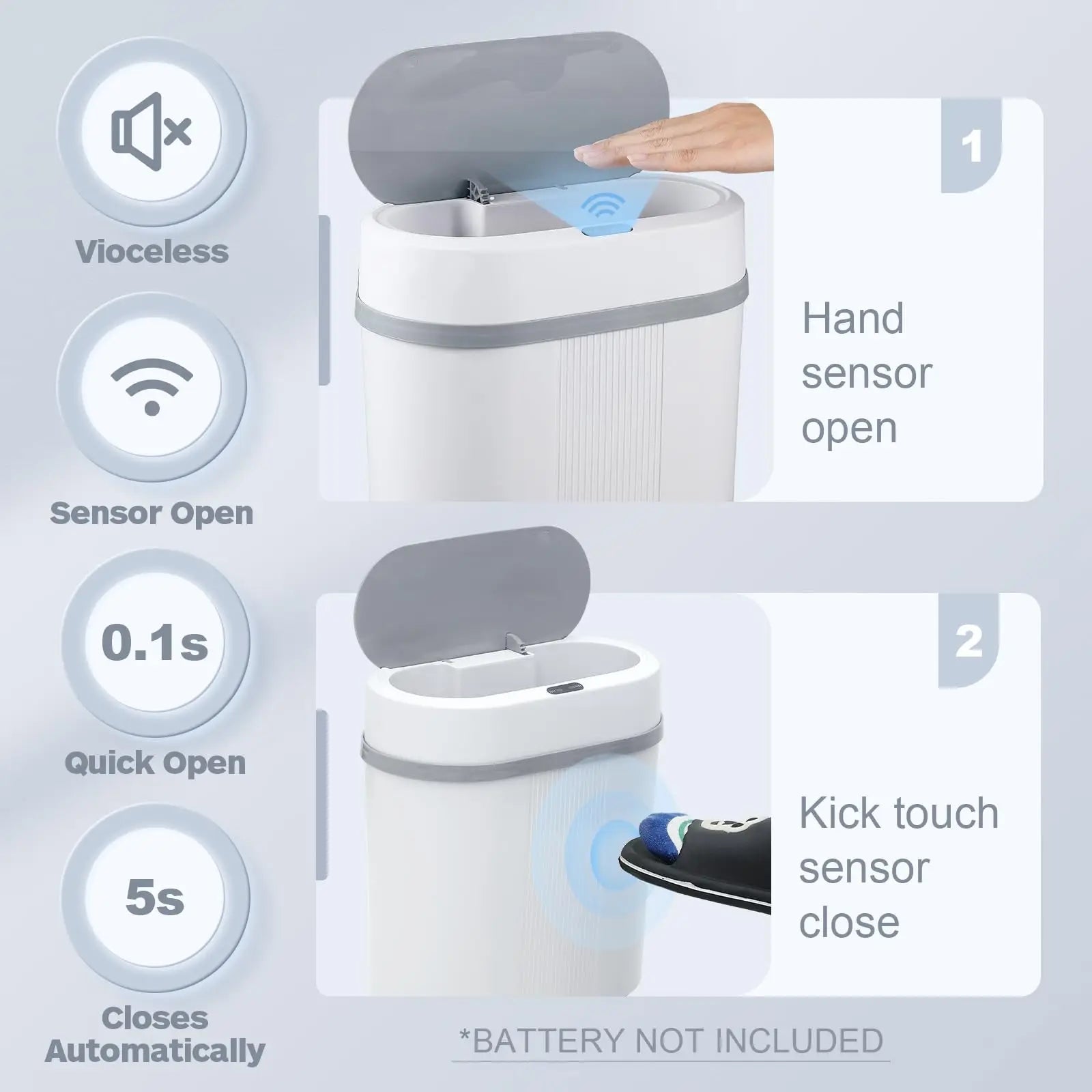 Bathroom trash can with motion sensor - Ziarra home