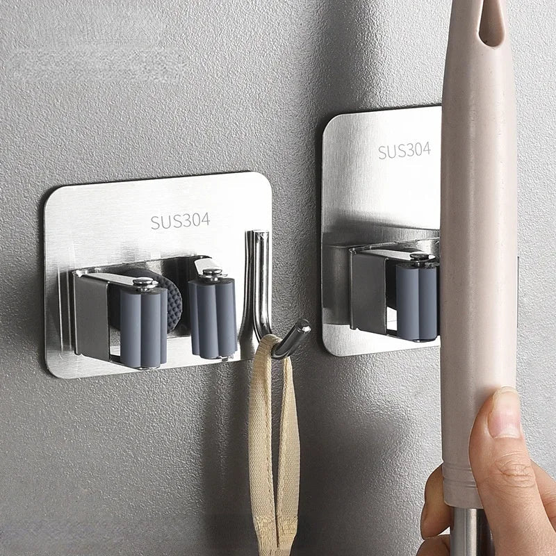 Stainless Steel Mop Holder Hook Wall - Ziarra home