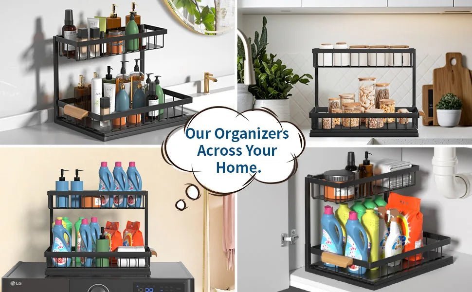 Under sink organizer with sliding drawer - Ziarra home