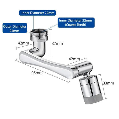 Universal 1080° Swivel Robotic Arm Faucet Extension - Ziarra home