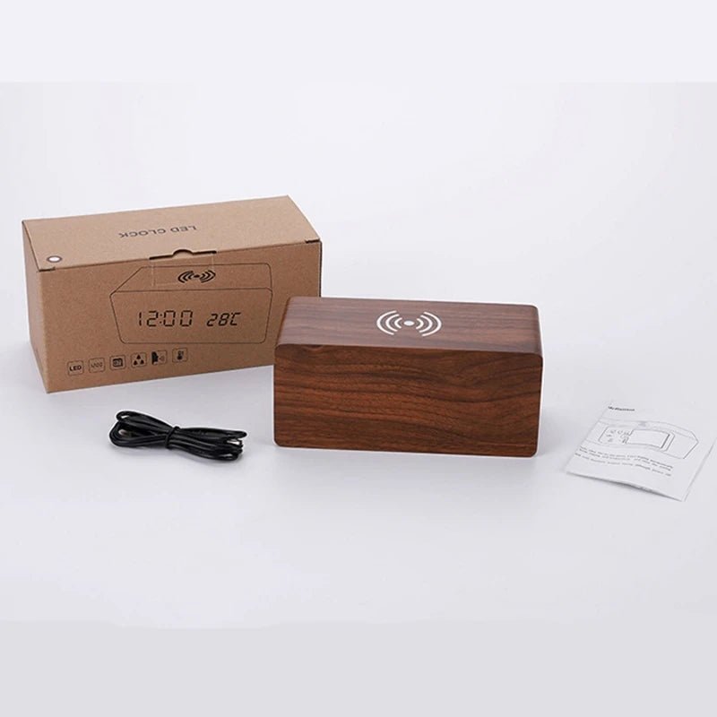 Wooden digital alarm clock - Ziarra home