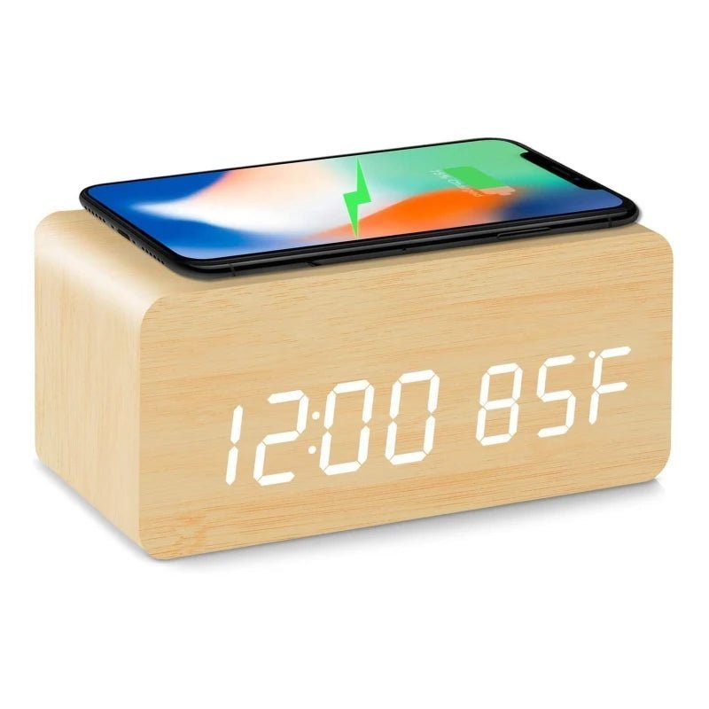 Wooden digital alarm clock - Ziarra home