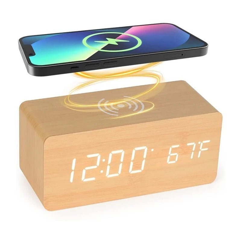 Wooden digital alarm clock - Ziarra home