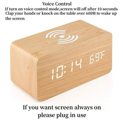 Wooden digital alarm clock - Ziarra home